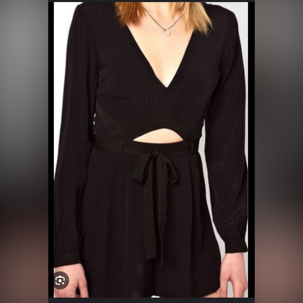 Revolve-  Black Long Sleeve Romper